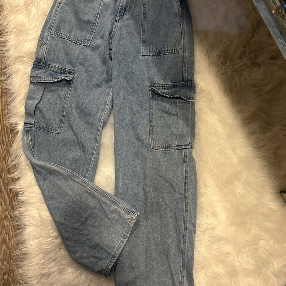 Light Blue Cargo Jeans